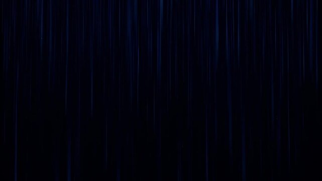 Abstract Blue Light Streaks Descending in Darkness Futuristic Digital Rain Effect Motion Background
