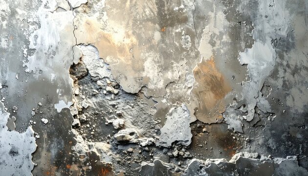 Close-up of a Textured and Weathered Concrete Wall Surface.