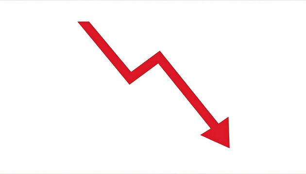 Red arrow pointing downward in graph.