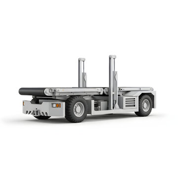 Heavy Duty Airport Cargo Pallet Loader Transporter and Ground Support Equipment Isolated on White Background