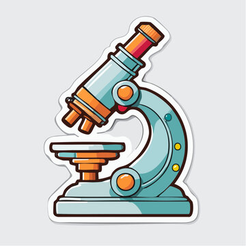 Cartoon Microscope Sticker