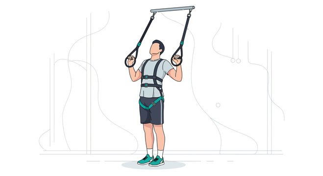 Man Performing TRX Suspension Training Exercise for Fitness and Strength