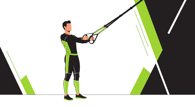 Man Performing TRX Suspension Training Exercise for Fitness and Strength
