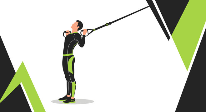 Man Performing TRX Suspension Training Exercise for Fitness and Strength