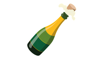 Champagne bottle popping with confetti and white foam Vector © MDSOPON