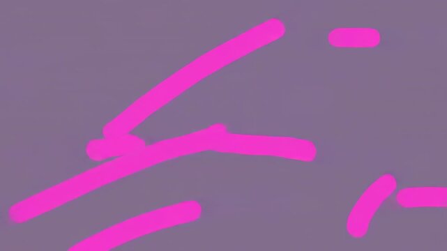 Abstract design with bright pink brushstrokes on a gray background