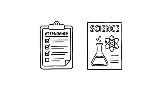 School supplies classroom items hall pass illustration