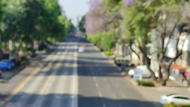 Close-up of a beautiful city, in bokeh, at sunset.Primer plano de una ciudad hermosa, en bokeh, en el atardecer.(45).