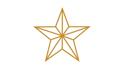 Fototapeta premium Golden star shape with lines.