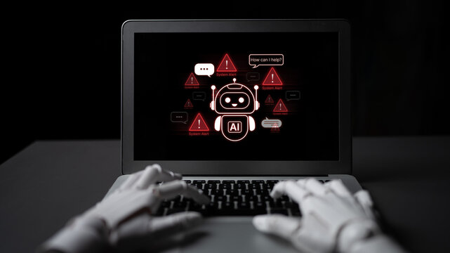 Chatbot AI helping under system alert condition with error warnings and communication risk signals. Corpus