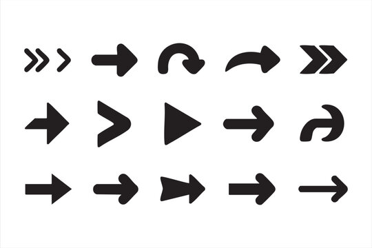 Forward arrow vector icons featuring navigation and play controls