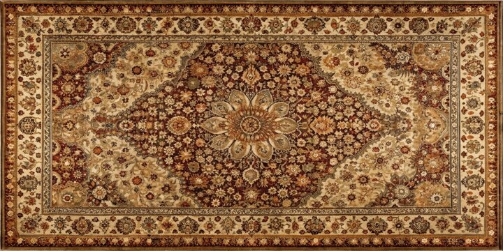 Intricate Antique Persian Rug Top View , brown, vintage,  brown, vintage, geometric, motif, tribal, color, persian rug