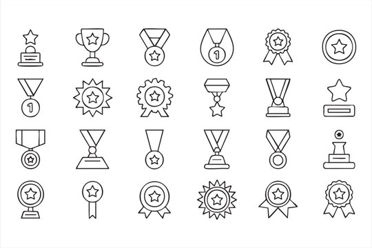 Ranking badge icons for gamification education and reward systems