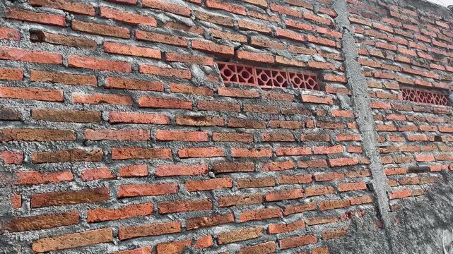 Traditional Red Brick Wall Texture with Air Ventilation
