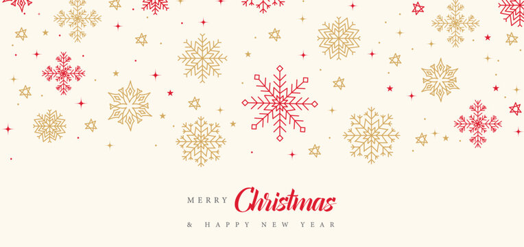 new year and chiristmas festive greeting background top view decorative ornament and snow flake