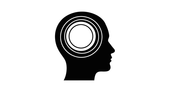 Black silhouette of human head.