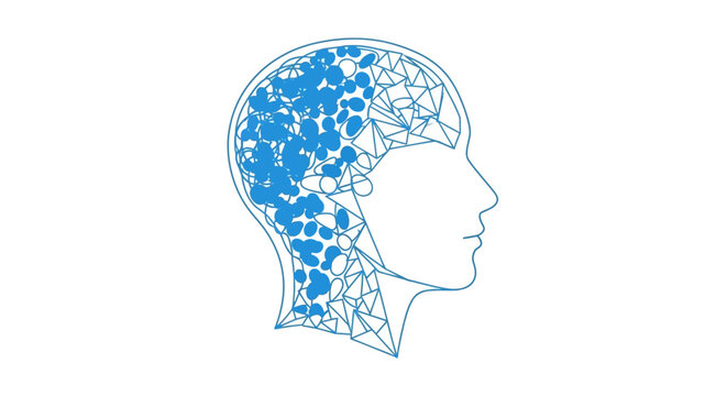 Brain Inside Human Head Profile.