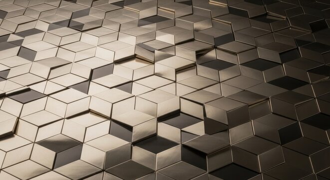 Intricate Geometric Tessellation Pattern with Metallic Sheen