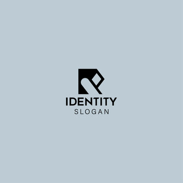 Professional R logo, Geometric Diamond Monogram Identity. Letter R or RK Block Box Logo Idea. 