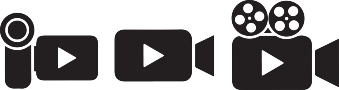 Video camera icons set. Video camera vector icon. Camera Icons. Movie Sign. Cinema