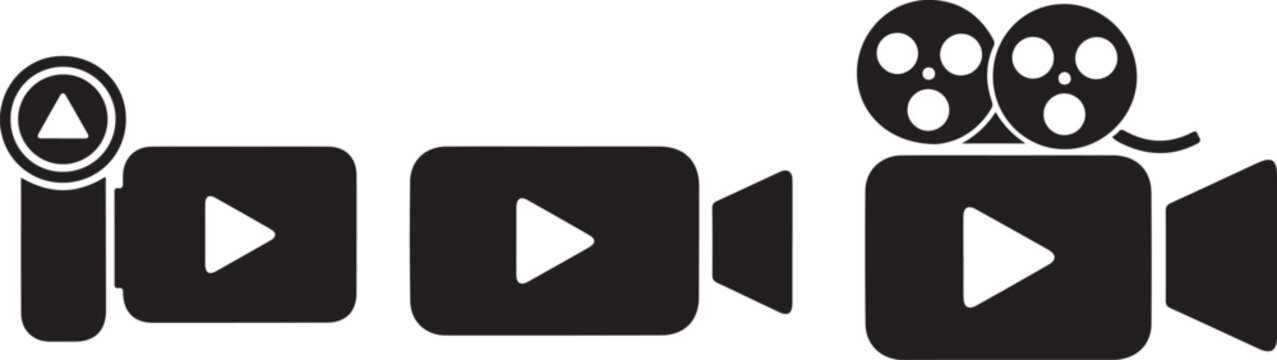Video camera icons set. Video camera vector icon. Camera Icons. Movie Sign. Cinema
