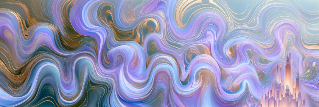 Magical, dreamy swirls of purple, gold
