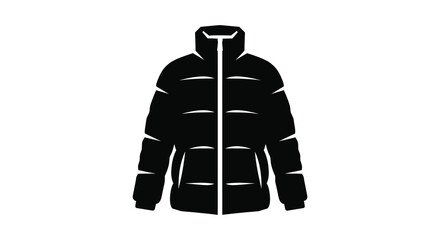 Black puffer jacket silhouette on a white background silhouette high quality professional © nhpvect02