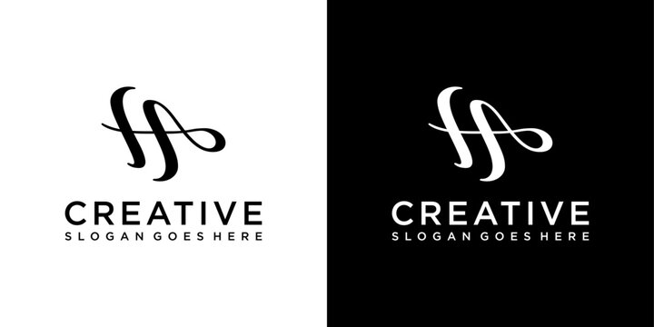 HA or AH initial letter logo design vector concept
