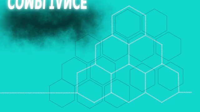 Corporate compliance concept with hexagon infographic and motion