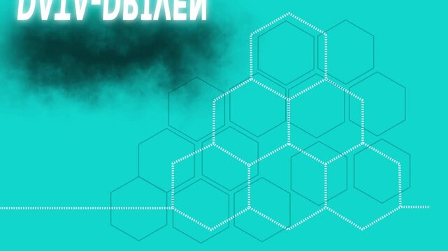 Data-driven business strategy infographic animation with hexagon network