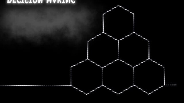 Decision-making process infographic animation with business and hexagon network