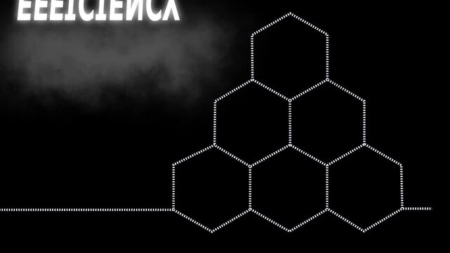 Business efficiency concept: hexagonal infographic animation with