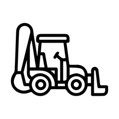 Fototapeta premium Backhoe Loader Line Icon