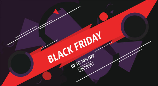 A Black Friday sale graphic with geometric shapes