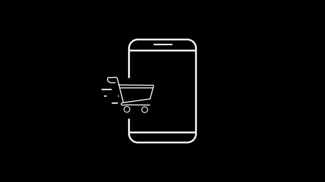 Online Shopping Application phone trolly icon
