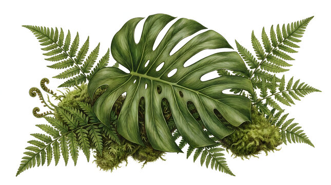 fern leaf isolated on white