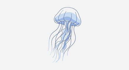 Cartoon jellyfish illustration on white background vector design © bayu