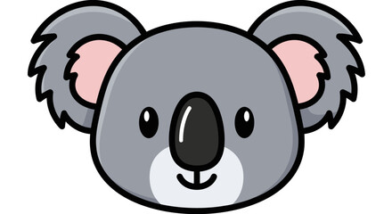 Cartoon koala head illustration cute smiling and isolated on white background © bayu
