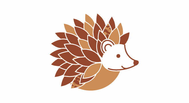 Stylized hedgehog illustration simple vector design for various applications