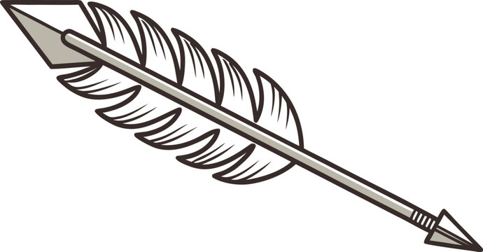 Realistic metallic arrow set with sharp steel points. Modern directional arrow icons for navigation and interface design. Traditional wooden archery arrow with realistic feather fletching.