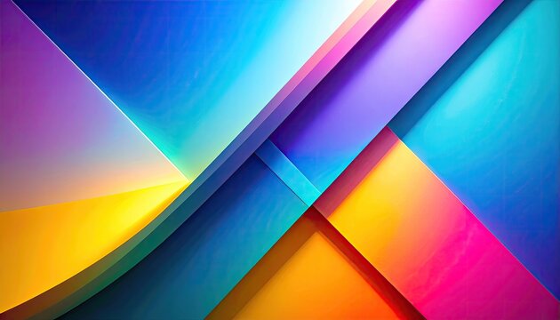 Abstract geometric shapes create a vibrant and colorful background with dynamic diagonal lines perfect for modern design and technology concepts