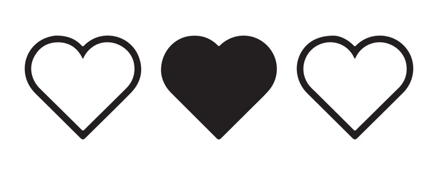 Heart life bar icons set for game user interface design health status indicator vector illustration.