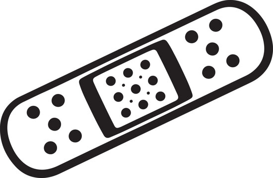 Cute adhesive plaster. Adhesive medical plaster strip icon silhouette vector