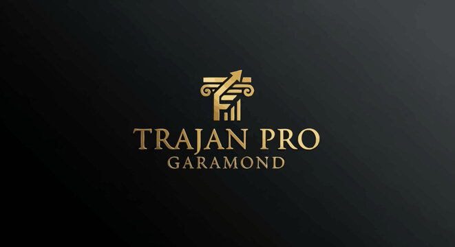 Trajan Pro Garamond font logo.