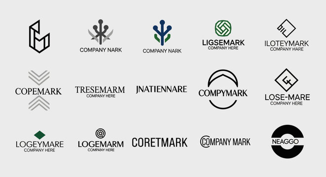 Collection of company logos and marks.