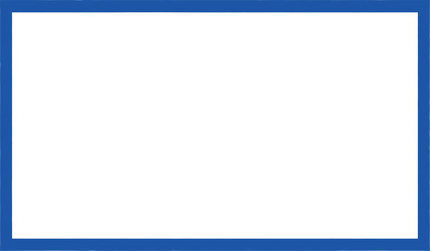 Blue border frame rectangle shape graphic design element isolated on white