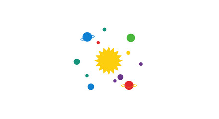 Solar System Colorful Planets Sun. © mursidi