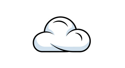 Obraz premium White Cartoon Cloud Illustration.