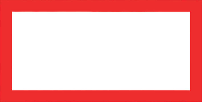 Red border frame template for photo or art display purposes
