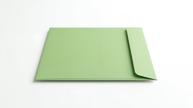 Minimalist Green Envelope on White Background